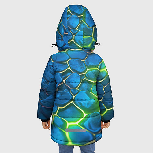 Зимняя куртка для девочки Green blue neon / 3D-Красный – фото 4