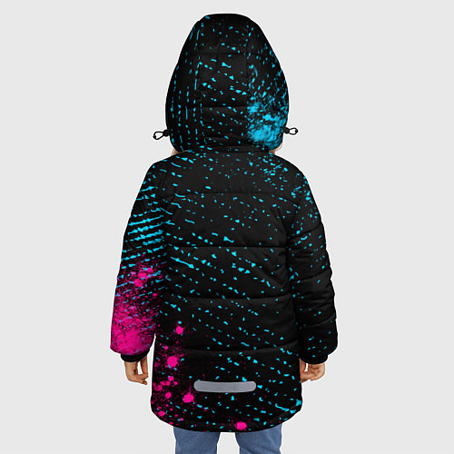 Зимняя куртка для девочки Pokemon - neon gradient: надпись, символ / 3D-Черный – фото 4