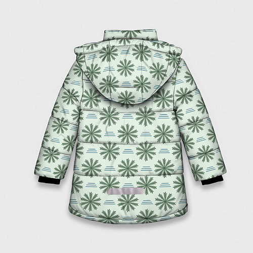 Зимняя куртка для девочки Веточки и полоски / 3D-Светло-серый – фото 2