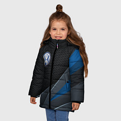 Куртка зимняя для девочки Фольцваген - синяя броня, цвет: 3D-красный — фото 2