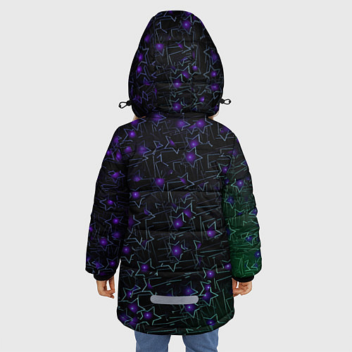 Зимняя куртка для девочки Звездные сети / 3D-Черный – фото 4