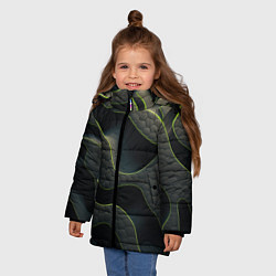 Куртка зимняя для девочки Объемная темная текстура, цвет: 3D-красный — фото 2