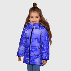 Куртка зимняя для девочки Темно-синий мотив, цвет: 3D-красный — фото 2