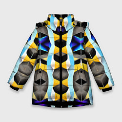 Куртка зимняя для девочки Vanguard geometric pattern - neural network, цвет: 3D-черный