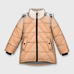 Зимняя куртка для девочки Полосатый оранжевый градиент