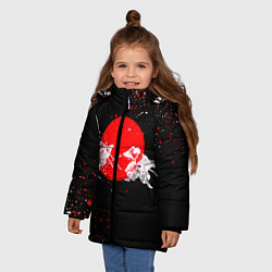 Куртка зимняя для девочки Два белых самурая, цвет: 3D-красный — фото 2