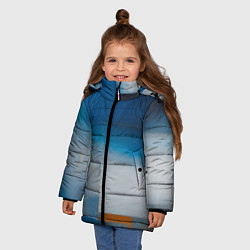 Куртка зимняя для девочки Синяя палитра, цвет: 3D-черный — фото 2