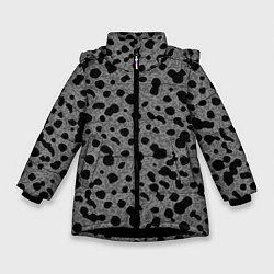 Куртка зимняя для девочки Пятнистый чёрно-серый, цвет: 3D-черный