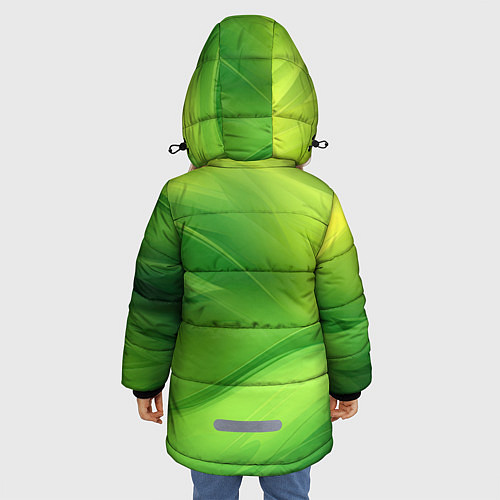 Зимняя куртка для девочки Green lighting background / 3D-Черный – фото 4