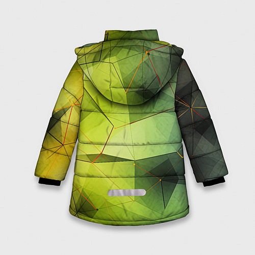 Зимняя куртка для девочки Зеленая текстура объемная / 3D-Светло-серый – фото 2