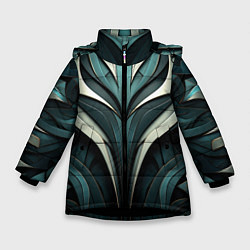 Куртка зимняя для девочки Абстрактные узор в виде лица, цвет: 3D-черный