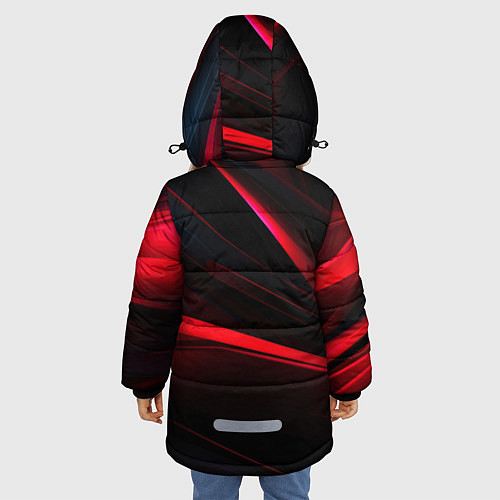 Зимняя куртка для девочки Red lighting black background / 3D-Черный – фото 4