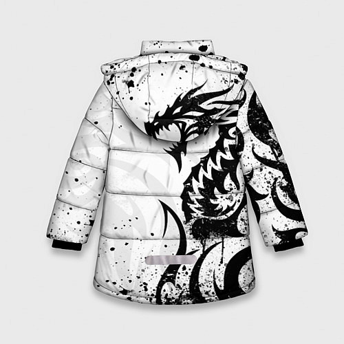 Зимняя куртка для девочки Балдурс гейт 3 - дракон / 3D-Светло-серый – фото 2