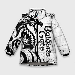 Куртка зимняя для девочки Балдурс гейт 3 - дракон, цвет: 3D-светло-серый