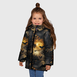 Куртка зимняя для девочки Ночная мышь, цвет: 3D-светло-серый — фото 2