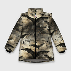 Куртка зимняя для девочки Кошмарные мышки, цвет: 3D-светло-серый