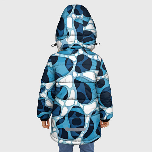 Зимняя куртка для девочки Абстрактные вырезы на бумаге / 3D-Черный – фото 4