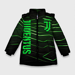 Куртка зимняя для девочки Juventus 2 green logo, цвет: 3D-черный