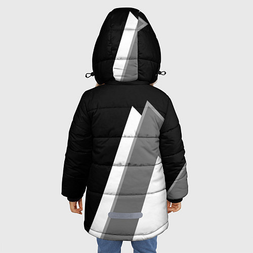 Зимняя куртка для девочки Лексус - спортивный серый / 3D-Черный – фото 4