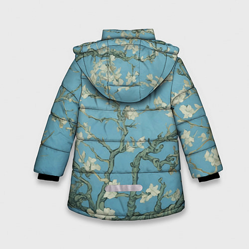 Зимняя куртка для девочки Цветущие ветки миндаля - картина ван Гога / 3D-Светло-серый – фото 2