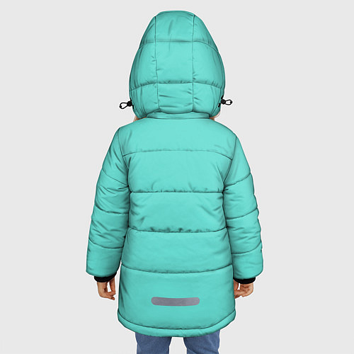 Зимняя куртка для девочки Цвет Тиффани / 3D-Черный – фото 4