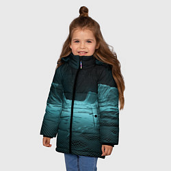 Куртка зимняя для девочки Space landscape - vaporwave, цвет: 3D-светло-серый — фото 2