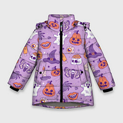 Зимняя куртка для девочки Halloween pattern арт