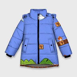 Куртка зимняя для девочки Первый уровень Марио, цвет: 3D-светло-серый