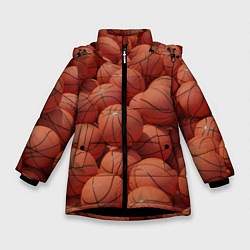 Зимняя куртка для девочки Узор с баскетбольными мячами