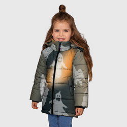 Куртка зимняя для девочки Ахи страхи, цвет: 3D-черный — фото 2