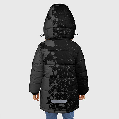 Зимняя куртка для девочки Roblox glitch на темном фоне: по-вертикали / 3D-Черный – фото 4