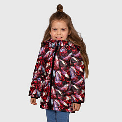 Куртка зимняя для девочки Рубиновый паттерн, цвет: 3D-черный — фото 2