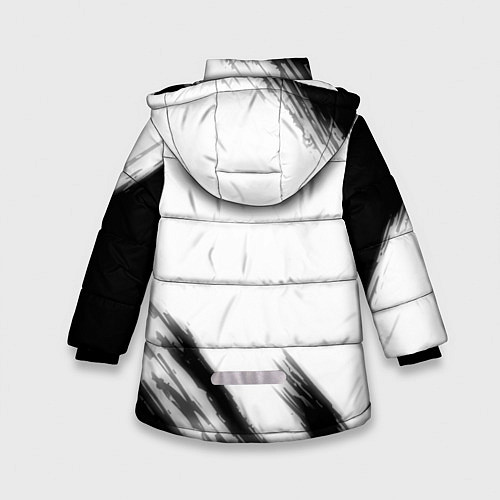 Зимняя куртка для девочки Russia sport черно белый / 3D-Светло-серый – фото 2