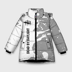 Куртка зимняя для девочки Dead by Daylight glitch на светлом фоне: по-вертик, цвет: 3D-черный