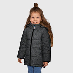 Куртка зимняя для девочки Кожаная чёрная текстура, цвет: 3D-черный — фото 2