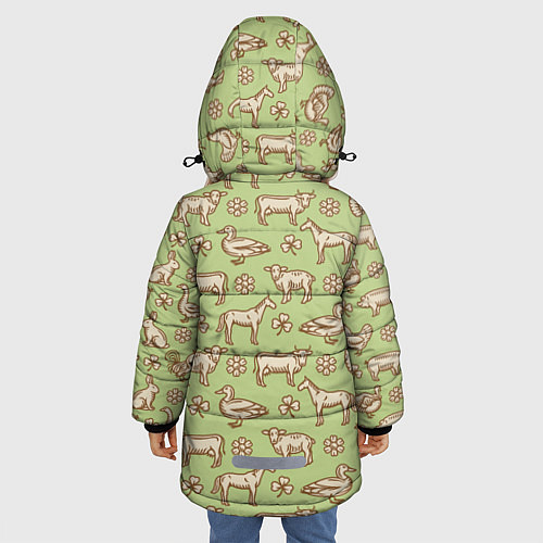Зимняя куртка для девочки Фермерские животные / 3D-Черный – фото 4