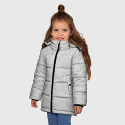 Куртка зимняя для девочки Цветы в бежевых тонах, цвет: 3D-светло-серый — фото 2