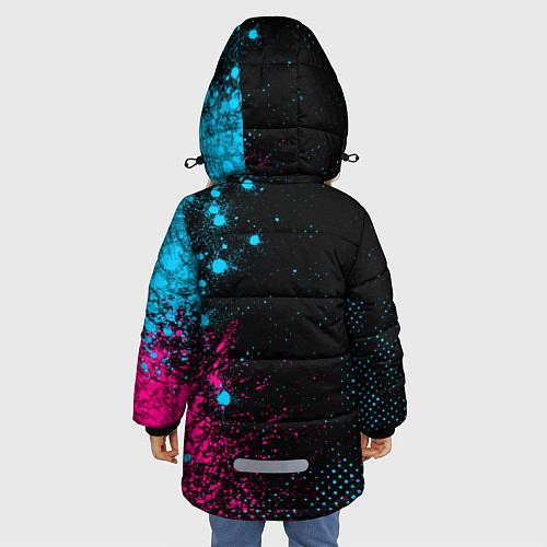Зимняя куртка для девочки Angels of Death - neon gradient: по-вертикали / 3D-Черный – фото 4