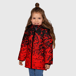 Куртка зимняя для девочки Ссср в красках серп и молот, цвет: 3D-красный — фото 2