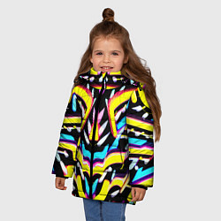 Куртка зимняя для девочки Abstract mirrow pattern - neural network, цвет: 3D-красный — фото 2