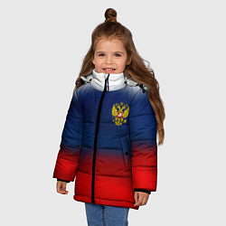 Куртка зимняя для девочки Символика России герб, цвет: 3D-черный — фото 2