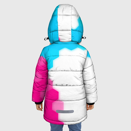 Зимняя куртка для девочки Final Fantasy neon gradient style: по-вертикали / 3D-Черный – фото 4