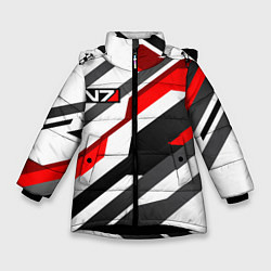 Куртка зимняя для девочки Mass effect - white uniform n7, цвет: 3D-черный