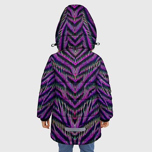 Зимняя куртка для девочки Mirror abstraction - neural network / 3D-Черный – фото 4