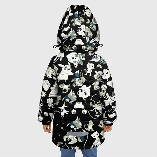 Зимняя куртка для девочки Пикачу и сборник аниме покемонов / 3D-Черный – фото 4