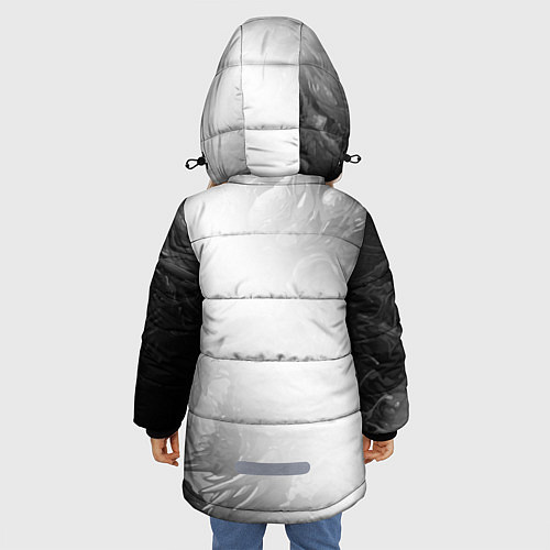 Зимняя куртка для девочки FNAF glitch на светлом фоне по-вертикали / 3D-Черный – фото 4