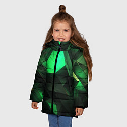 Куртка зимняя для девочки Геометрические фигуры, цвет: 3D-черный — фото 2