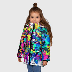 Куртка зимняя для девочки Смелые мазки краски, цвет: 3D-светло-серый — фото 2