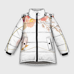 Куртка зимняя для девочки Make love - not war, цвет: 3D-светло-серый