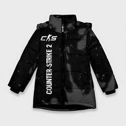 Куртка зимняя для девочки Counter-Strike 2 glitch на темном фоне по-вертикал, цвет: 3D-черный